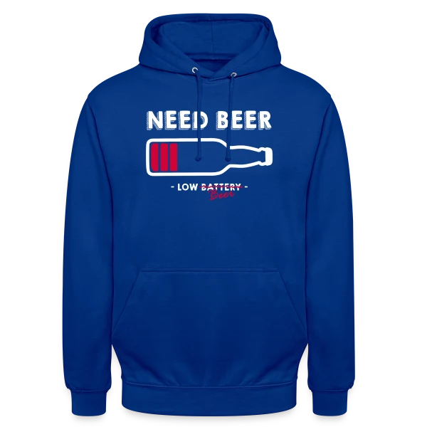 Humoristique : Need Beer, Besoin d'une Bière sur Sweat-shirt à capuche unisexe