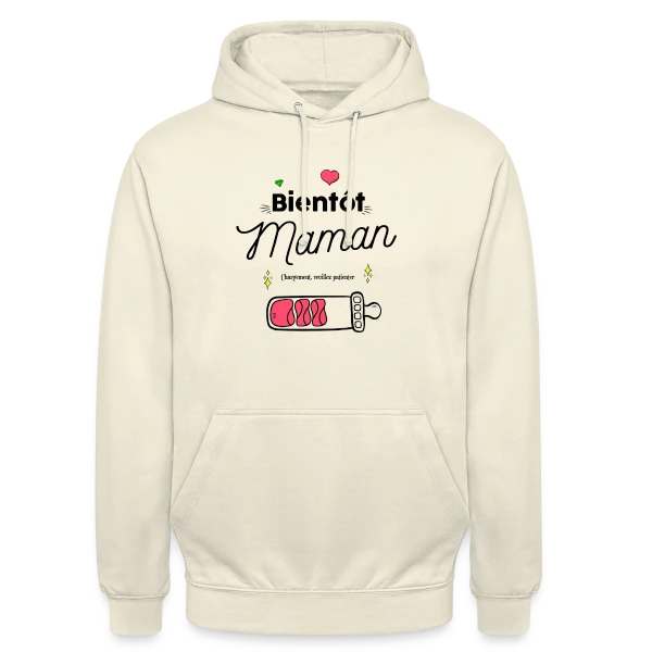 Future Maman : Mon Cœur Bat Pour Deux sur Sweat-shirt à capuche unisexe