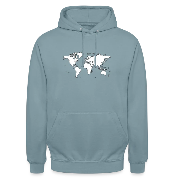 Carte du Monde Minimaliste sur Sweat-shirt à capuche unisexe