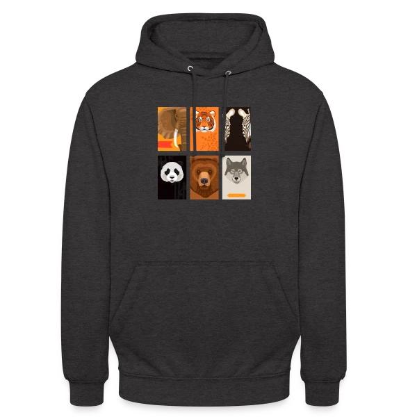 Animaux Sauvages Stylisés sur Sweat-shirt à capuche unisexe