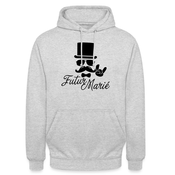 Futur Marié Boss à Moustache Vintage sur Sweat-shirt à capuche unisexe