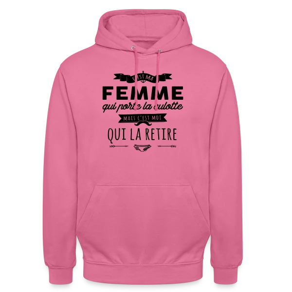 'C'est moi qui la retire' - Humour de Couple sur Sweat-shirt à capuche unisexe