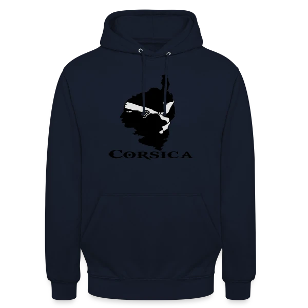 Carte Corse Tête de Maure sur Sweat-shirt à capuche unisexe