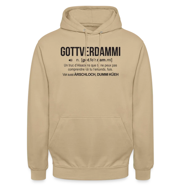 Gottverdammi Définition Alsace sur Sweat-shirt à capuche unisexe