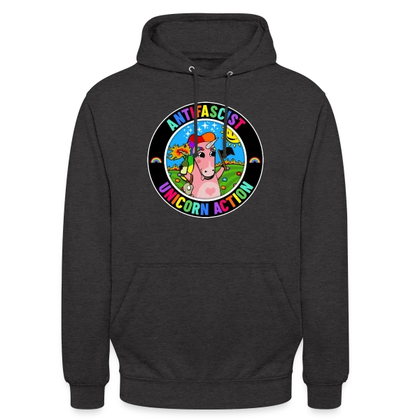 Licorne Antifasciste Rebelle sur Sweat-shirt à capuche unisexe