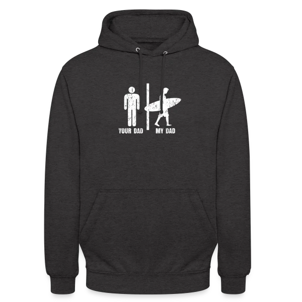 Papa Surfeur | Plage & Océan sur Sweat-shirt à capuche unisexe
