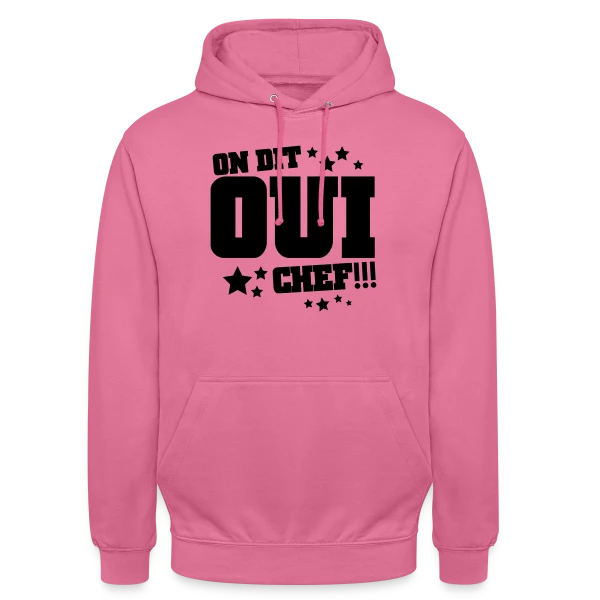 Oui Chef ! Humour Hiérarchie de Bureau sur Sweat-shirt à capuche unisexe
