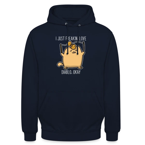 Chaton Diabolo Joueur sur Sweat-shirt à capuche unisexe