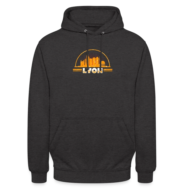 Lyon Skyline Vintage sur Sweat-shirt à capuche unisexe