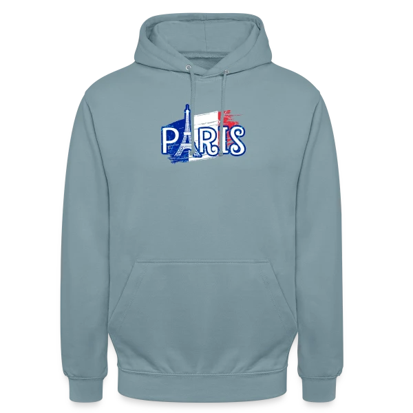 Paris Tour Eiffel Drapeau sur Sweat-shirt à capuche unisexe