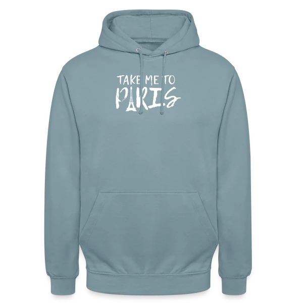 Paris Minimaliste Blanc sur Sweat-shirt à capuche unisexe