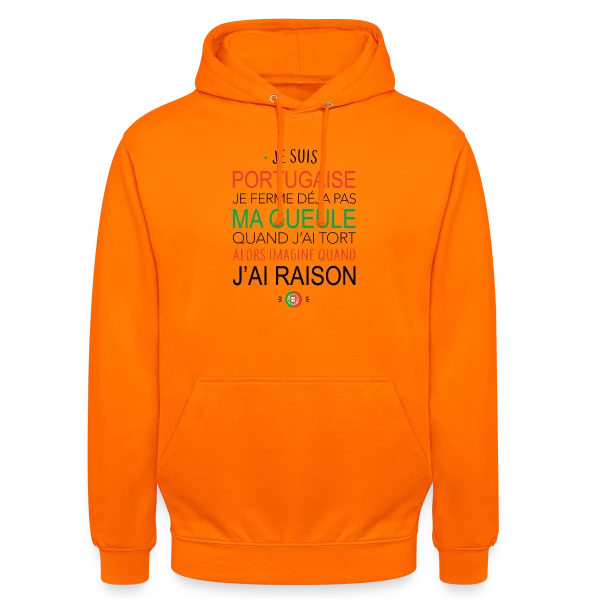 Portugaise : Ma Voix Compte, Toujours Raison ! sur Sweat-shirt à capuche unisexe