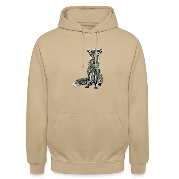 Renard Réaliste Élégant sur Sweat-shirt à capuche unisexe