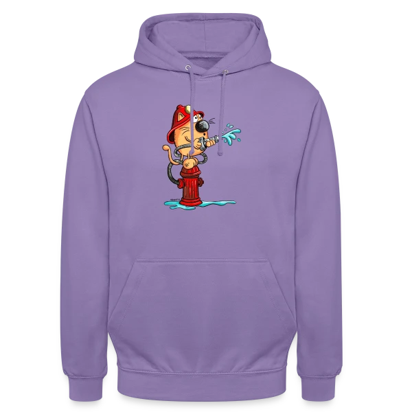 Le Chat Pompier Rigolo sur Sweat-shirt à capuche unisexe