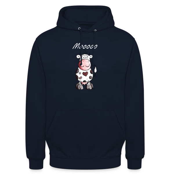 Mooo la Vache Rigolote sur Sweat-shirt à capuche unisexe