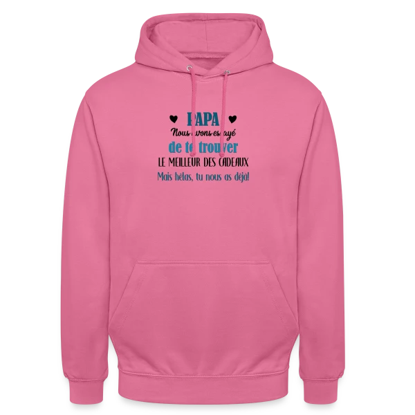 Papa, le Meilleur des Cadeaux (avec vos prénoms) sur Sweat-shirt à capuche unisexe
