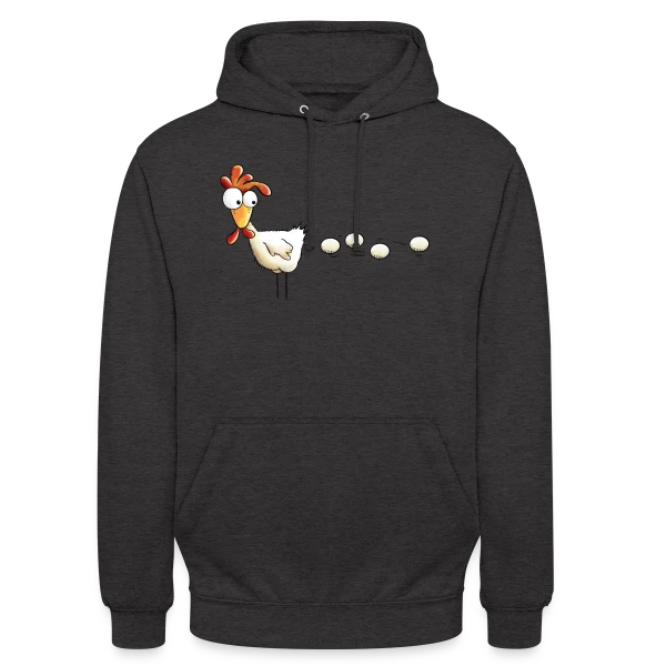 Attention, projectile poule ! Humour basse-cour sur Sweat-shirt à capuche unisexe