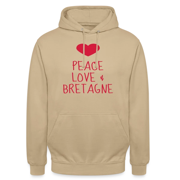 Peace Love Bretagne sur Sweat-shirt à capuche unisexe