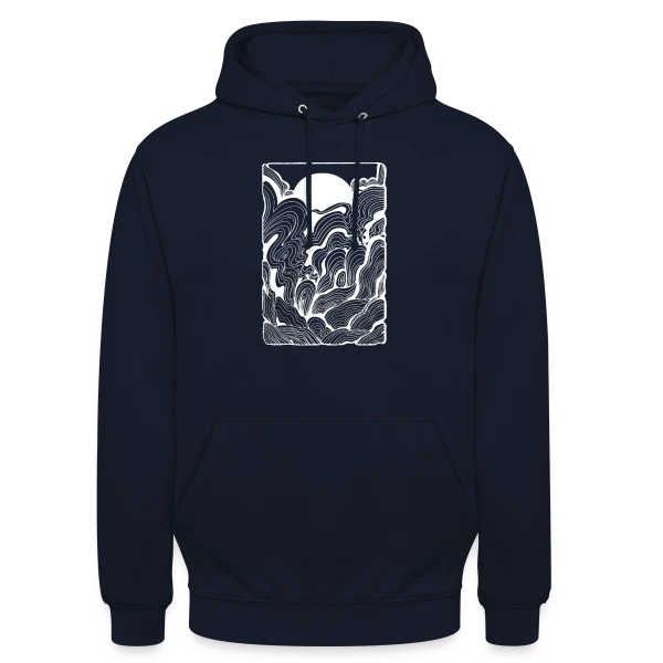 Doodle Océan au Lever du Soleil sur Sweat-shirt à capuche unisexe