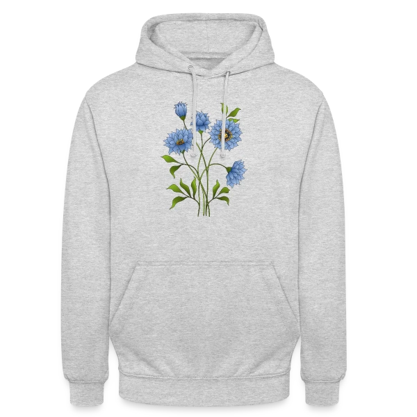 Éclat Floral Bleu sur Sweat-shirt à capuche unisexe