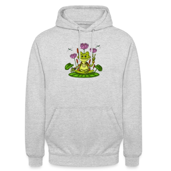 Grenouille Zen Hippie sur Sweat-shirt à capuche unisexe