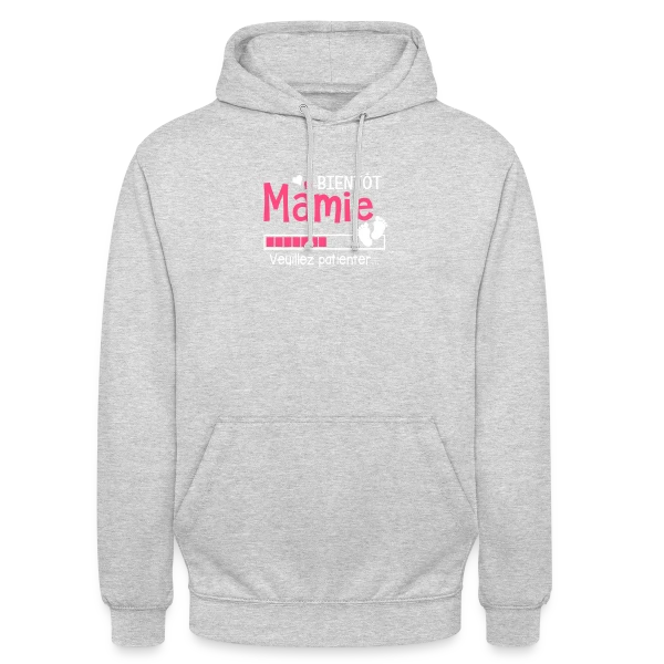 Bientôt Mamie : Future Grand-Mère en Attente sur Sweat-shirt à capuche unisexe