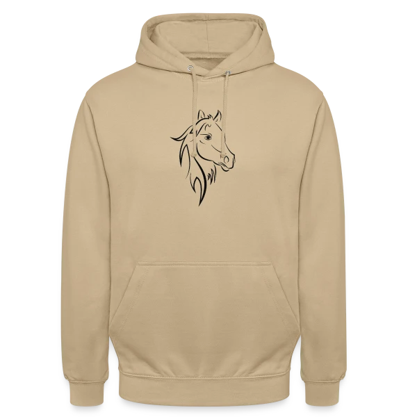 Tête de Cheval Stylisée sur Sweat-shirt à capuche unisexe