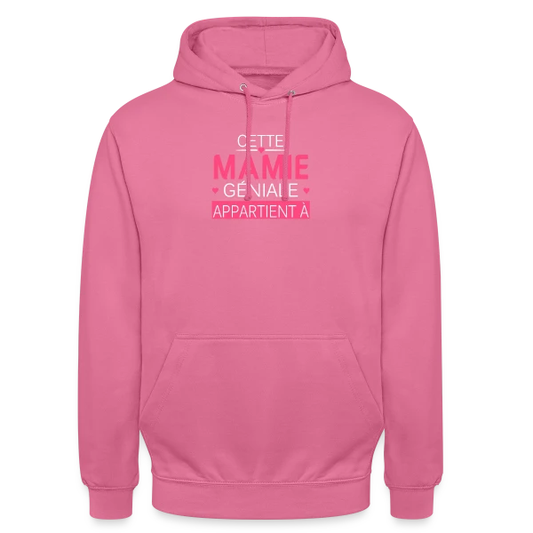 Cette Mamie Géniale Appartient à... - Cadeau Personnalisé sur Sweat-shirt à capuche unisexe