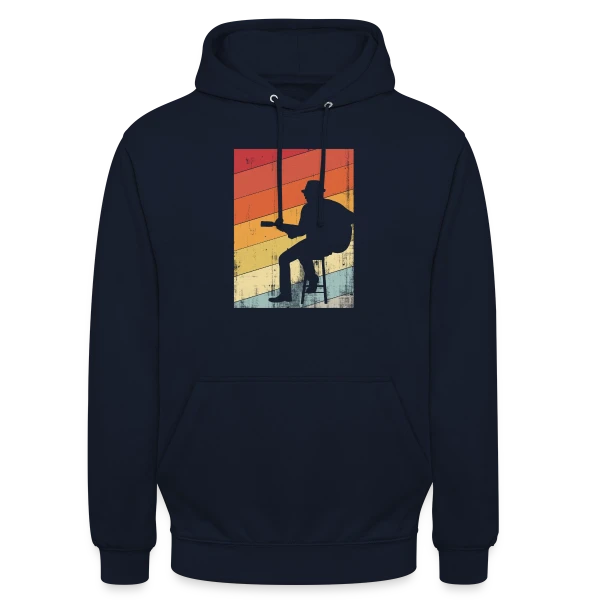 Guitariste Jazz Rétro sur Sweat-shirt à capuche unisexe