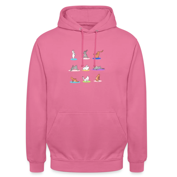 Lapin Yoga: Joyeuses Pâques Zen sur Sweat-shirt à capuche unisexe