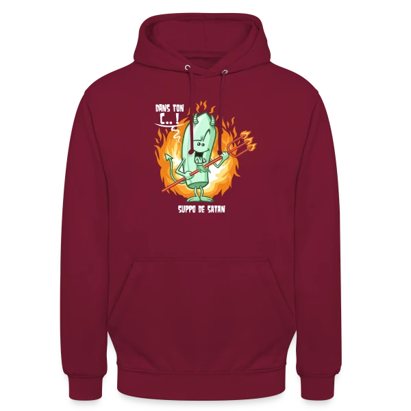 Suppo de Satan : Humour Noir et Subtil sur Sweat-shirt à capuche unisexe