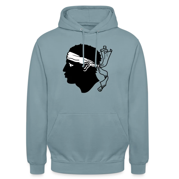 Tête de Maure Corse Authentique sur Sweat-shirt à capuche unisexe