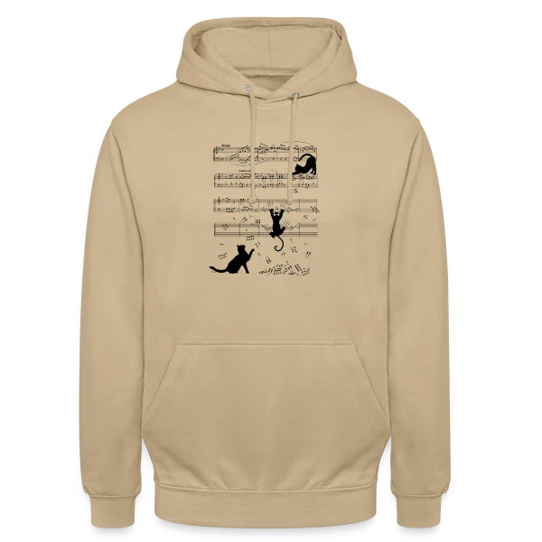 Chats Musiciens Partitions sur Sweat-shirt à capuche unisexe
