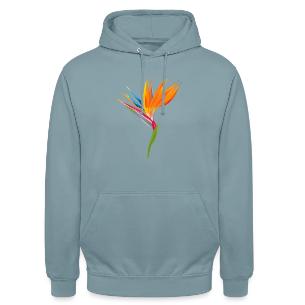 Fleur Oiseau Paradis Exotique sur Sweat-shirt à capuche unisexe