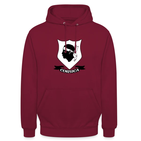 Blason Tête de Maure Corse sur Sweat-shirt à capuche unisexe