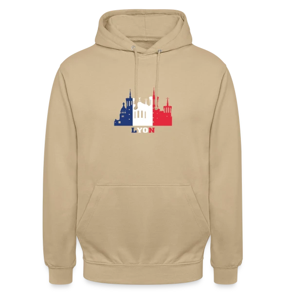Lyon Monuments Drapeau sur Sweat-shirt à capuche unisexe