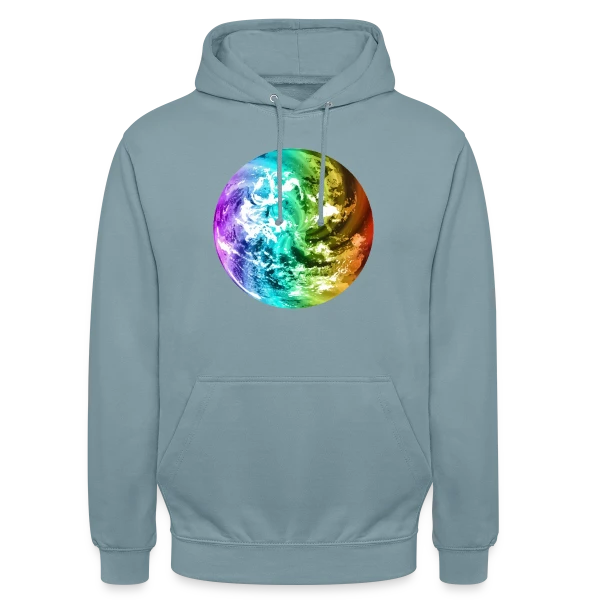 Globe Terre Arc-en-ciel sur Sweat-shirt à capuche unisexe
