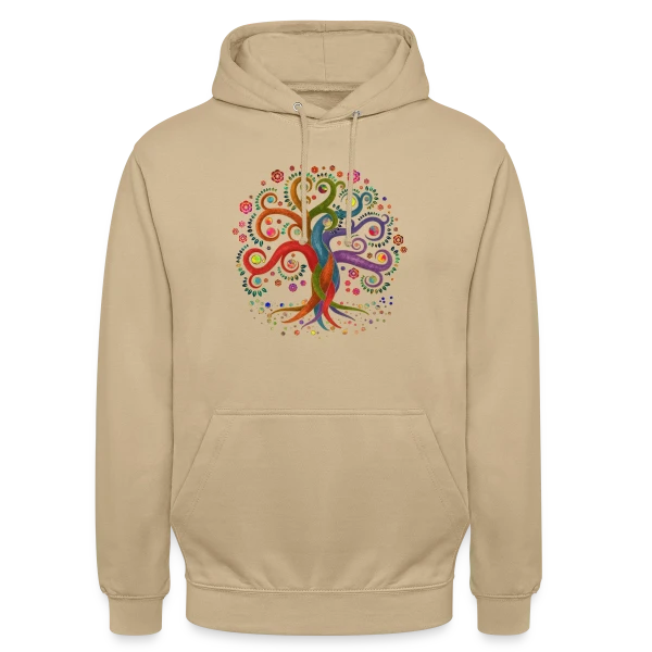 Arbre de Vie Yggdrasil Aquarelle sur Sweat-shirt à capuche unisexe