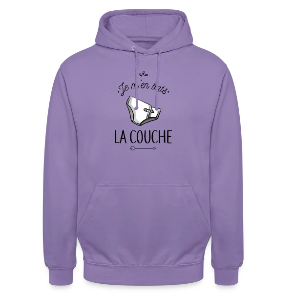 Je m'en Bats la Couche : Humour & Décontraction sur Sweat-shirt à capuche unisexe