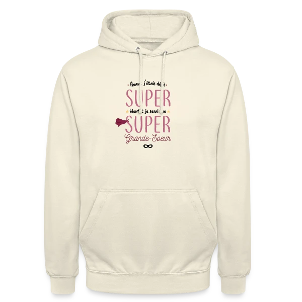 Bientôt Grande Sœur Super Héros sur Sweat-shirt à capuche unisexe