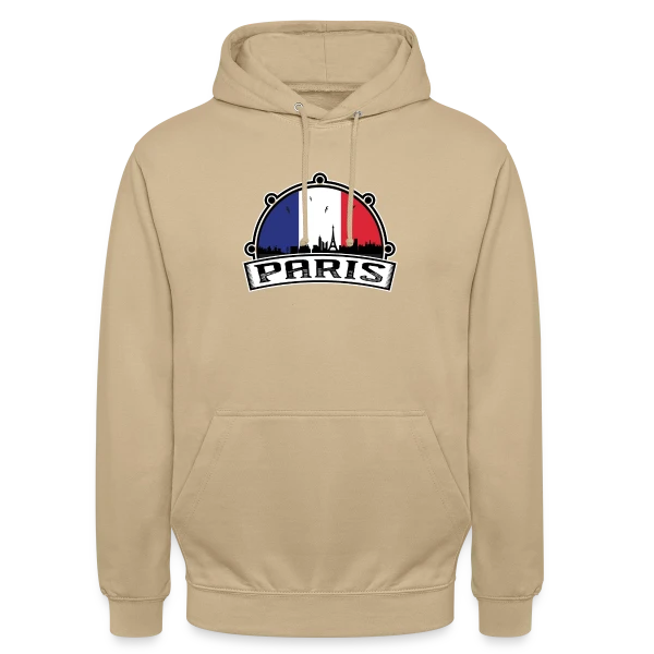Paris Skyline Drapeau Français sur Sweat-shirt à capuche unisexe
