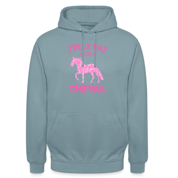 J'peux Pas J'ai Cheval Rose sur Sweat-shirt à capuche unisexe