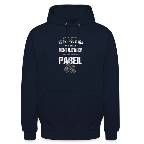 Motivation Sport: Mental d'Acier sur Sweat-shirt à capuche unisexe