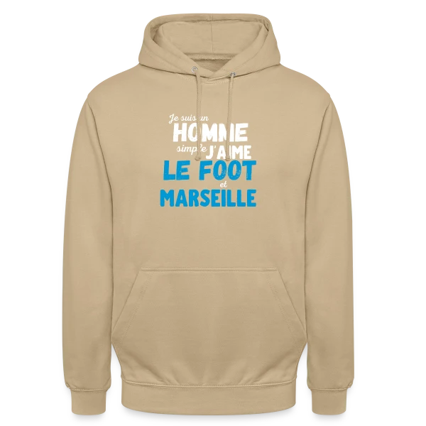 J'aime Foot Marseille sur Sweat-shirt à capuche unisexe