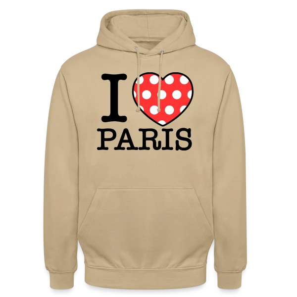 J'aime Paris Pois sur Sweat-shirt à capuche unisexe