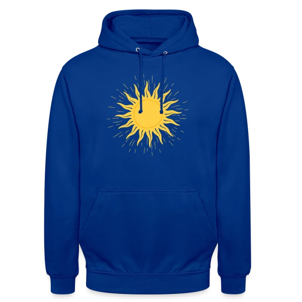 Dessin de Soleil Éclatant sur Sweat-shirt à capuche unisexe