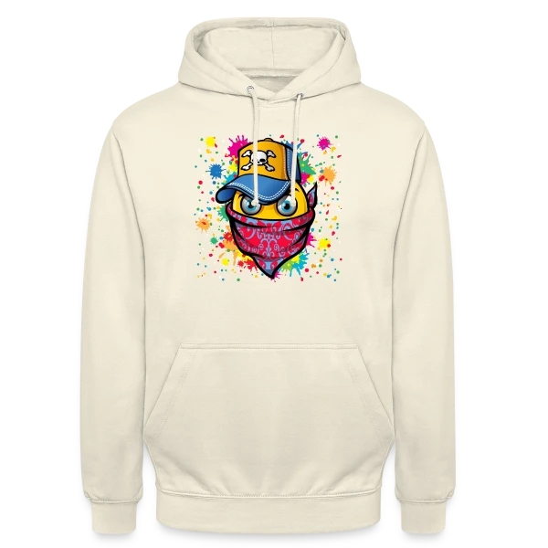 Masque Urbain et Graffitis sur Sweat-shirt à capuche unisexe
