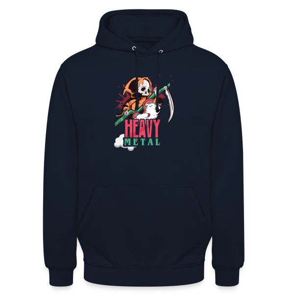 Squelette Guitariste Heavy Metal sur Sweat-shirt à capuche unisexe