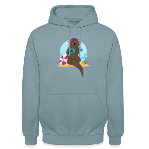 Loutre Musicienne Plage sur Sweat-shirt à capuche unisexe