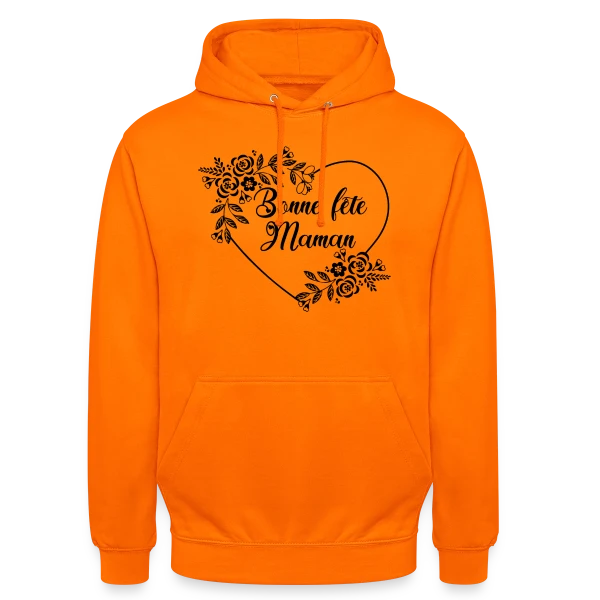Bonne Fête Maman : Cœur Fleuri Éternel sur Sweat-shirt à capuche unisexe